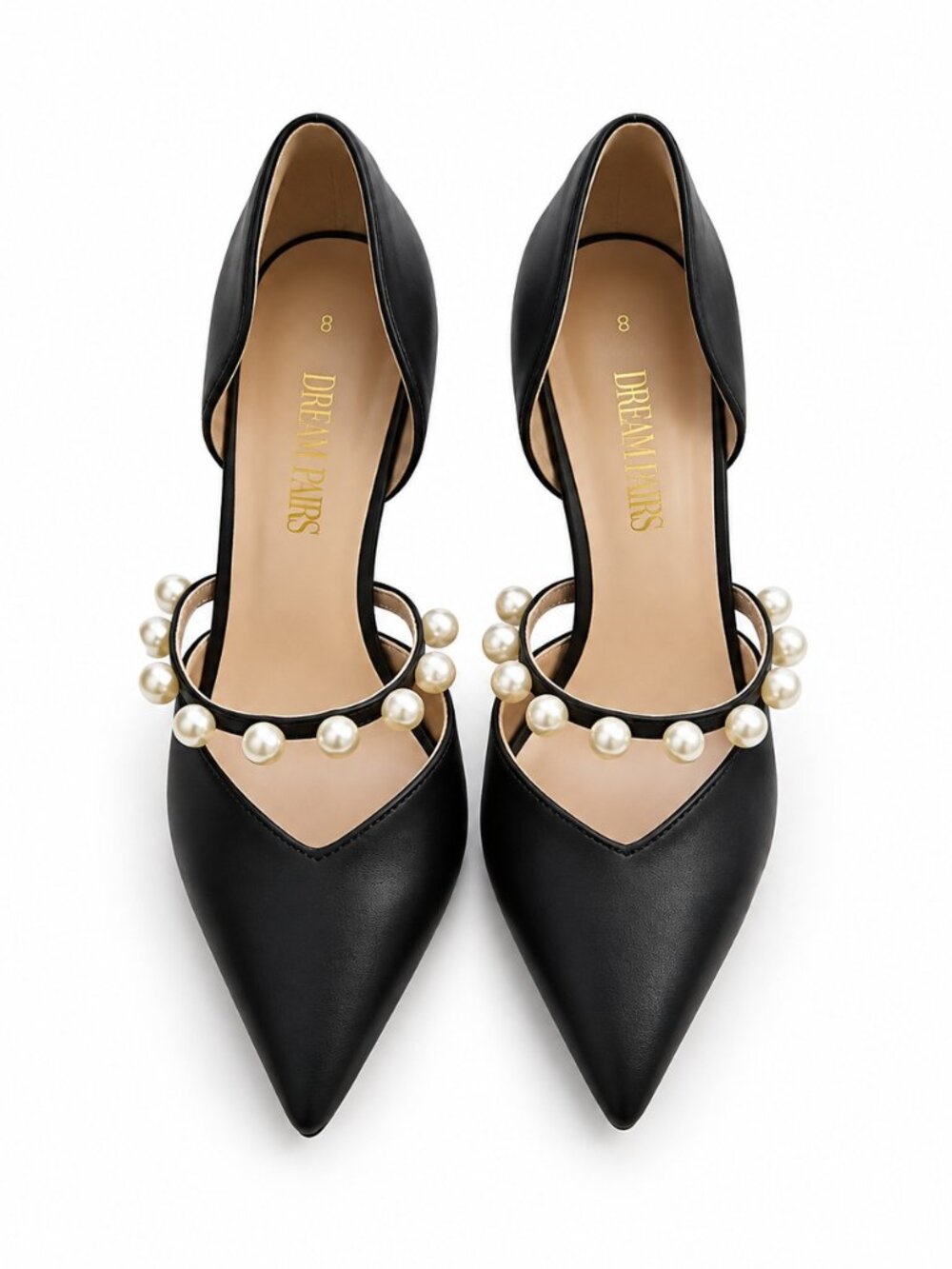 DREAM PAIRS Women’s Pearl Strappy Pointed Toe Stiletto High Heels Size 8